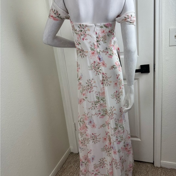 JJ’S HOUSE  Off the Shoulder Floor-Length Chiffon Bridesmaid Dress Size 22 #356 - Picture 6 of 16